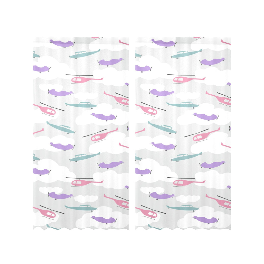 Helicopter plane pattern Gauze Curtain