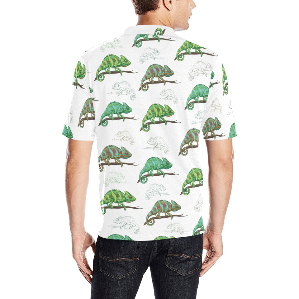Chameleon lizard pattern Men's All Over Print Polo Shirt