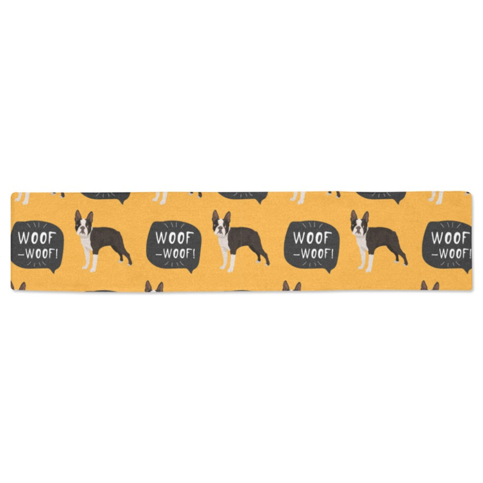 Boston terrier design pattern Table Runner