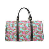 Beagle muzzles turquoise paint splashes pink patte Travel Bag