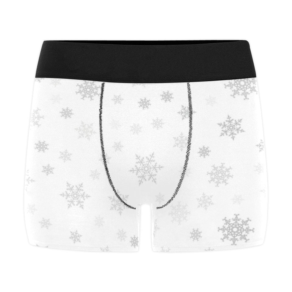 Snowflake pattern white background Men's All Over Print Boxer Briefs Men's Underwear