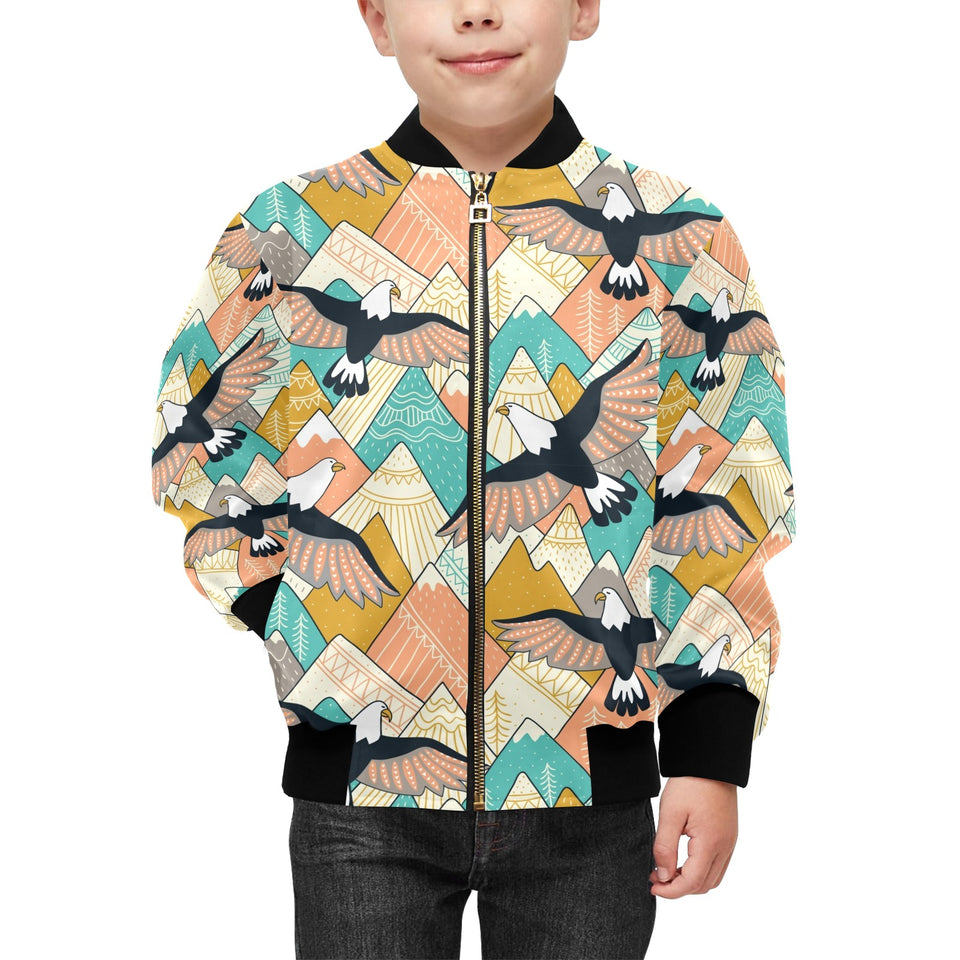 Eagle Pattern Print Design 02 Kids' Boys' Girls' Bomber Jacket