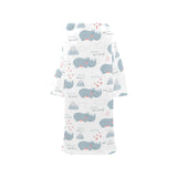 cute rhino heart pattern Blanket Robe with Sleeves