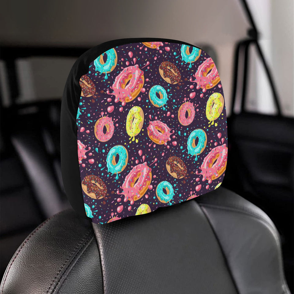 Colorful donut glaze pattern Car Headrest Cover