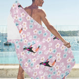 Beautiful toucan flower leaves Beach Towel