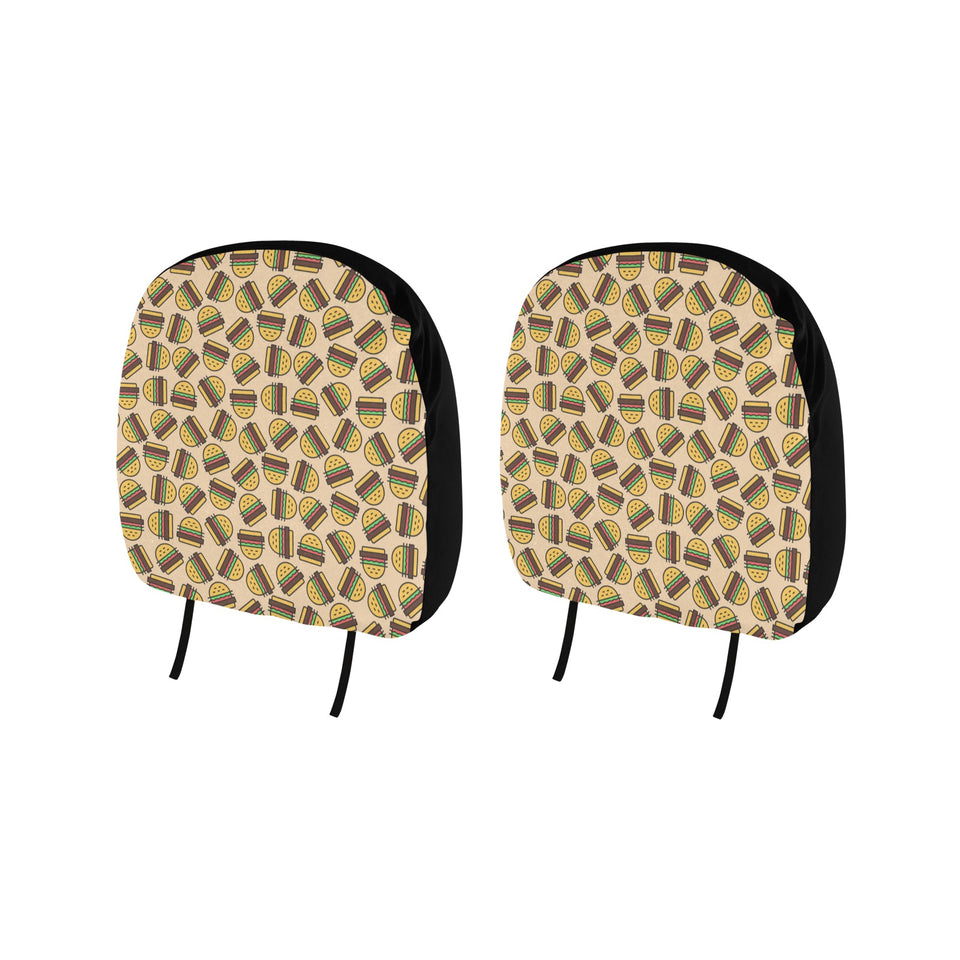 Hamburger Pattern Print Design 01 Car Headrest Cover