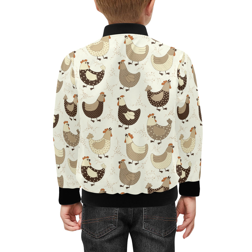 Cute rooster chicken cock Kids' Boys' Girls' Bomber Jacket
