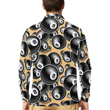 Billiard Ball Pattern Print Design 04 Men's Long Sleeve Polo Shirt