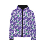Eggplant Pattern Print Design 03 Kids' Boys' Girls' Padded Hooded Jacket