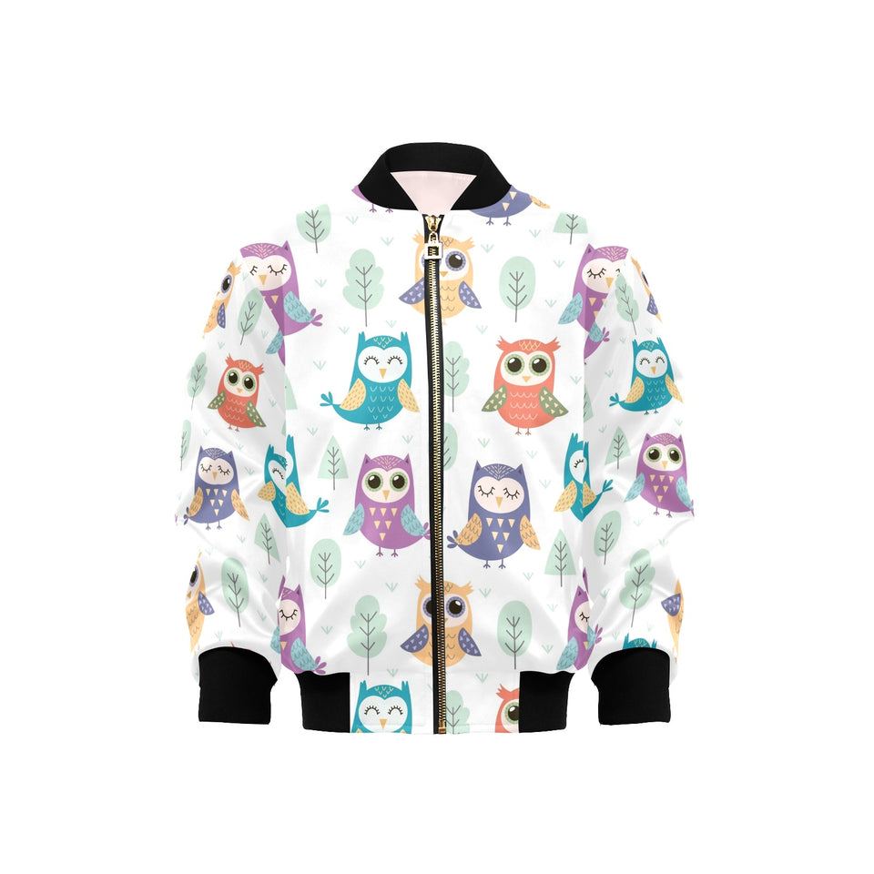 Cute owl pattern Kids' Boys' Girls' Bomber Jacket