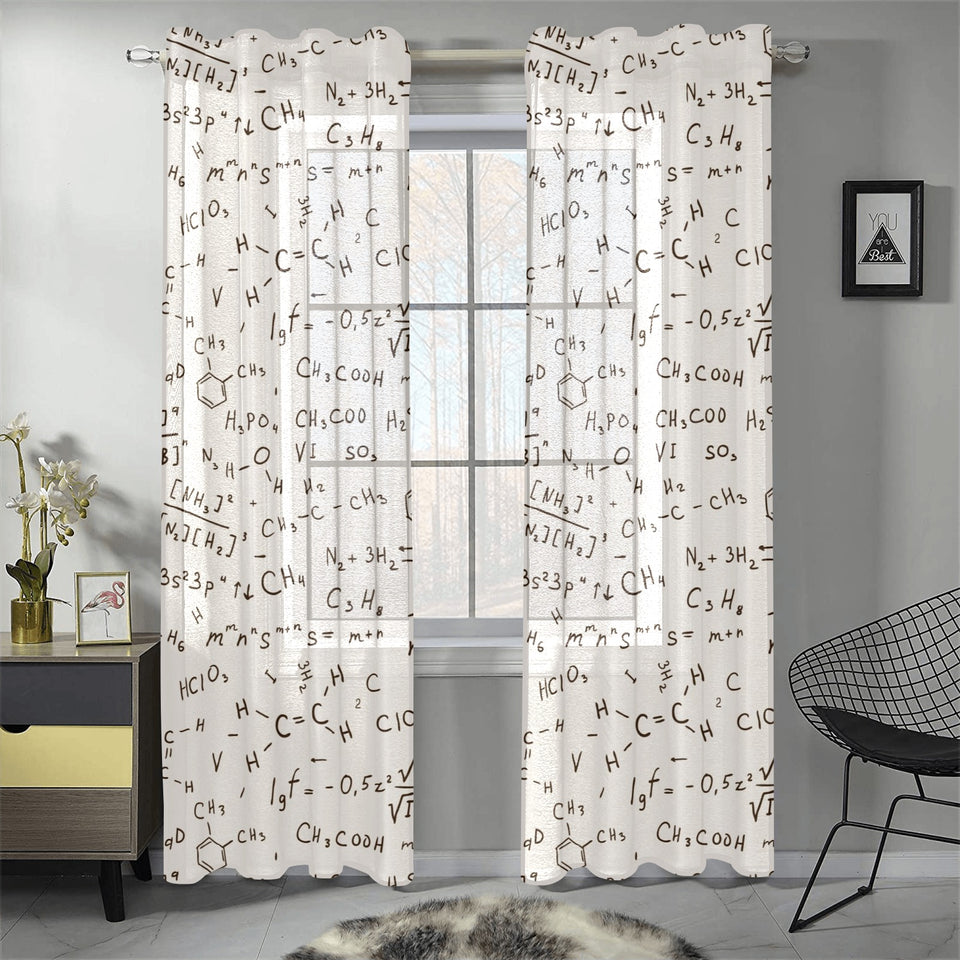 Chemistry Periodic Table Pattern Print Design 04 Gauze Curtain
