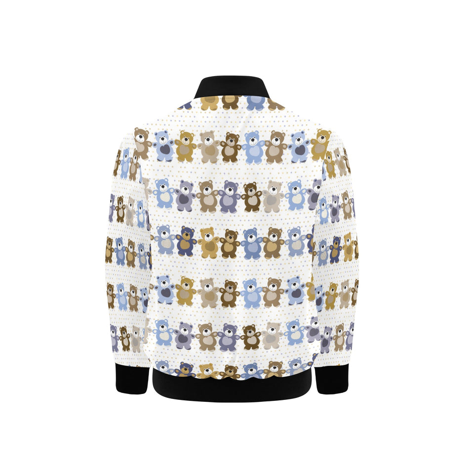 Teddy Bear Pattern Print Design 02 Kids' Boys' Girls' Bomber Jacket