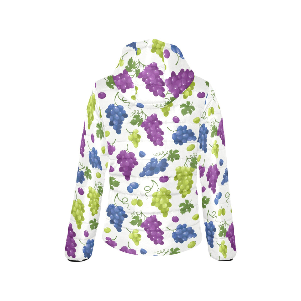 Grape pattern Women's Padded Hooded Jacket