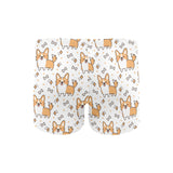 Cute corgi heart star bone pattern Men's Swimming Trunks