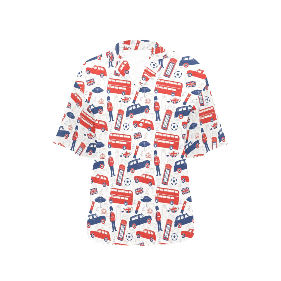 British Pattern Print Design 03 Women's All Over Print Hawaiian Shirt