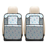 Blue Eiffel Tower Theme Pattern Print Design 01 Car Seat Back Organizer