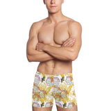 Cool Bee honeycomb leaves pattern Men's Swimming Trunks