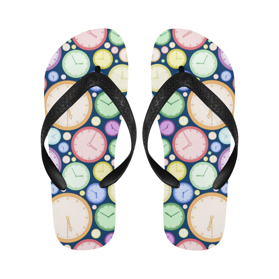 Colorful clock background Unisex Flip Flops