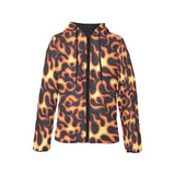 Fire flame dark pattern Women's Padded Hooded Jacket