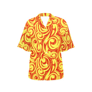 Fire flame design pattern Women's All Over Print Hawaiian Shirt