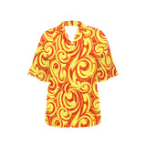 Fire flame design pattern Women's All Over Print Hawaiian Shirt