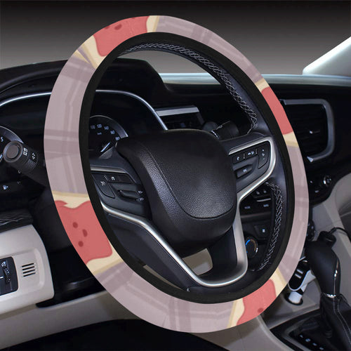 Bread Toast Pattern Print Design 05 Car Steering Wheel Cover
