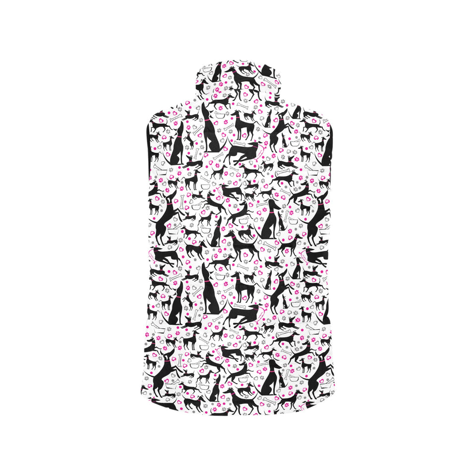 Greyhound Pattern Print Design 02 Women's Padded Vest