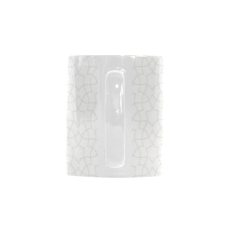 arabic white pattern Classical White Mug (Fulfilled In US)