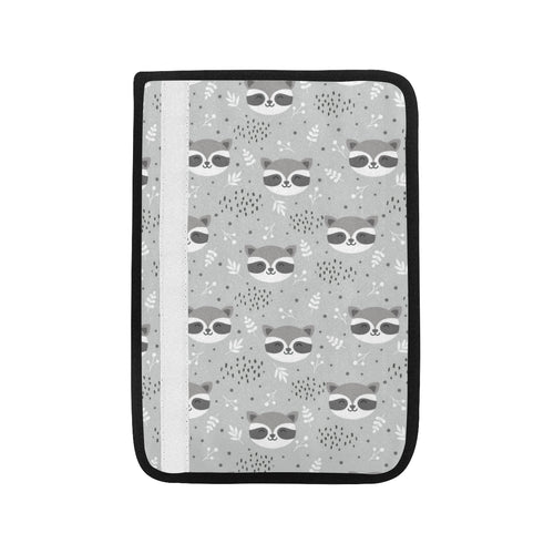 Cute raccoons leaves dot Car Seat Belt Cover