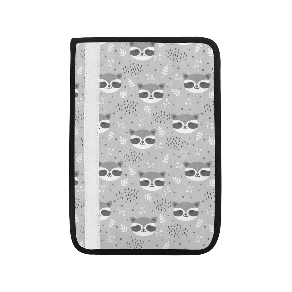 Cute raccoons leaves dot Car Seat Belt Cover