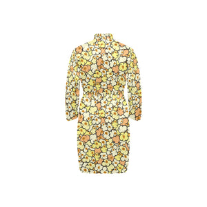Popcorn Pattern Print Design 03 Men's Long Sleeve Belted Night Robe