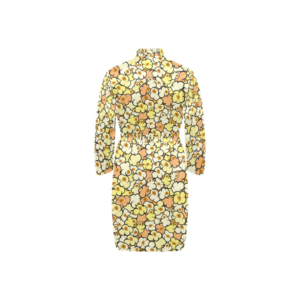 Popcorn Pattern Print Design 03 Men's Long Sleeve Belted Night Robe