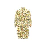 Popcorn Pattern Print Design 03 Men's Long Sleeve Belted Night Robe
