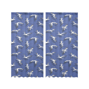 Seagull Pattern Print Design 03 Gauze Curtain