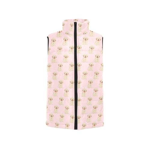 Golden Retriever Pattern Print Design 02 Women's Padded Vest
