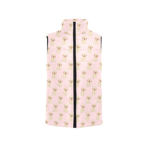 Golden Retriever Pattern Print Design 02 Women's Padded Vest
