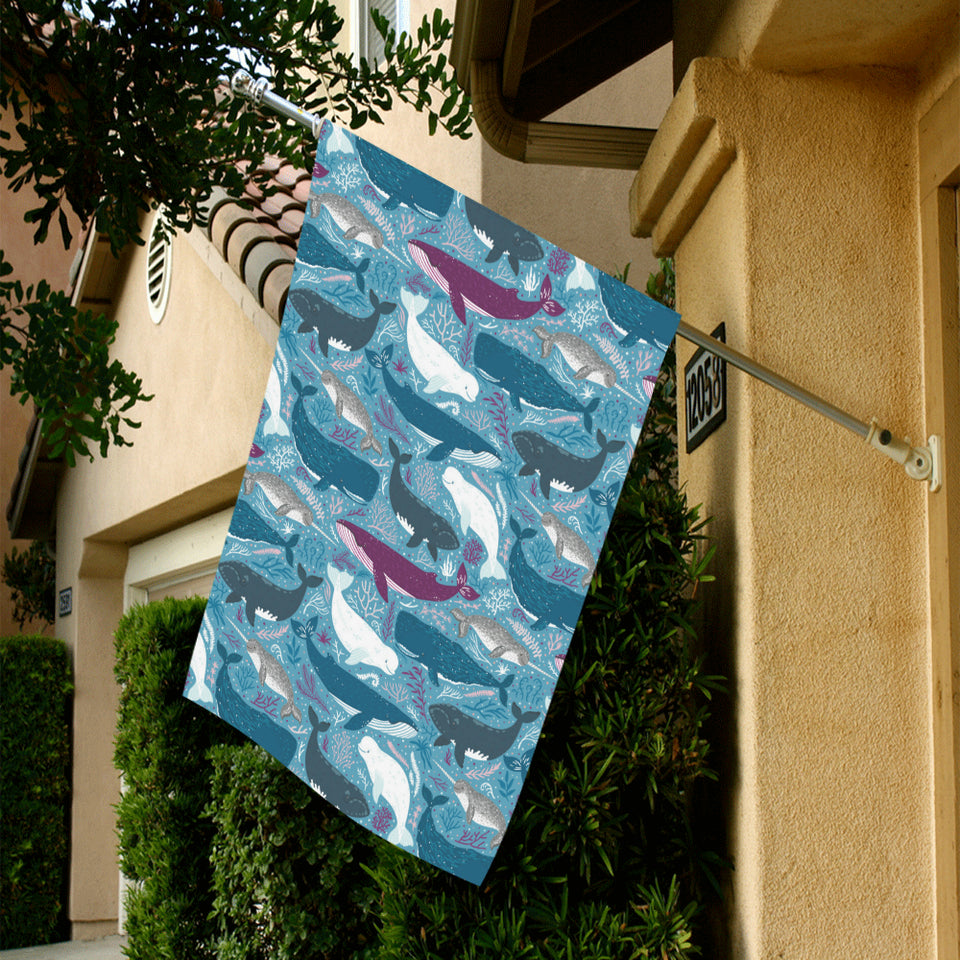 Whale design pattern House Flag Garden Flag