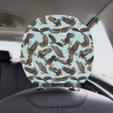 Eagle Pattern Print Design 01 Car Headrest Cover