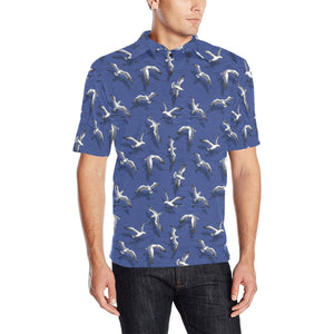 Seagull Pattern Print Design 03 Men's All Over Print Polo Shirt