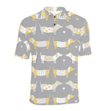 Cute dachshund dog pattern Men's All Over Print Polo Shirt
