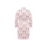 Cute goat pattern Men's Long Sleeve Belted Night Robe