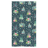Cactus glass terrarium pattern Bath Towel