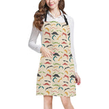 Mustache Beard Pattern Print Design 03 All Over Print Adjustable Apron