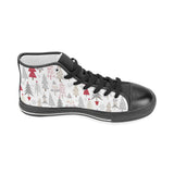 Cute Christmas tree pattern Men's High Top Canvas Shoes Black