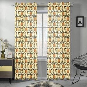 English Bulldog Pattern Print Design 02 Gauze Curtain