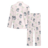 cute raccoons leaves pattern Men's Long Pajama Set