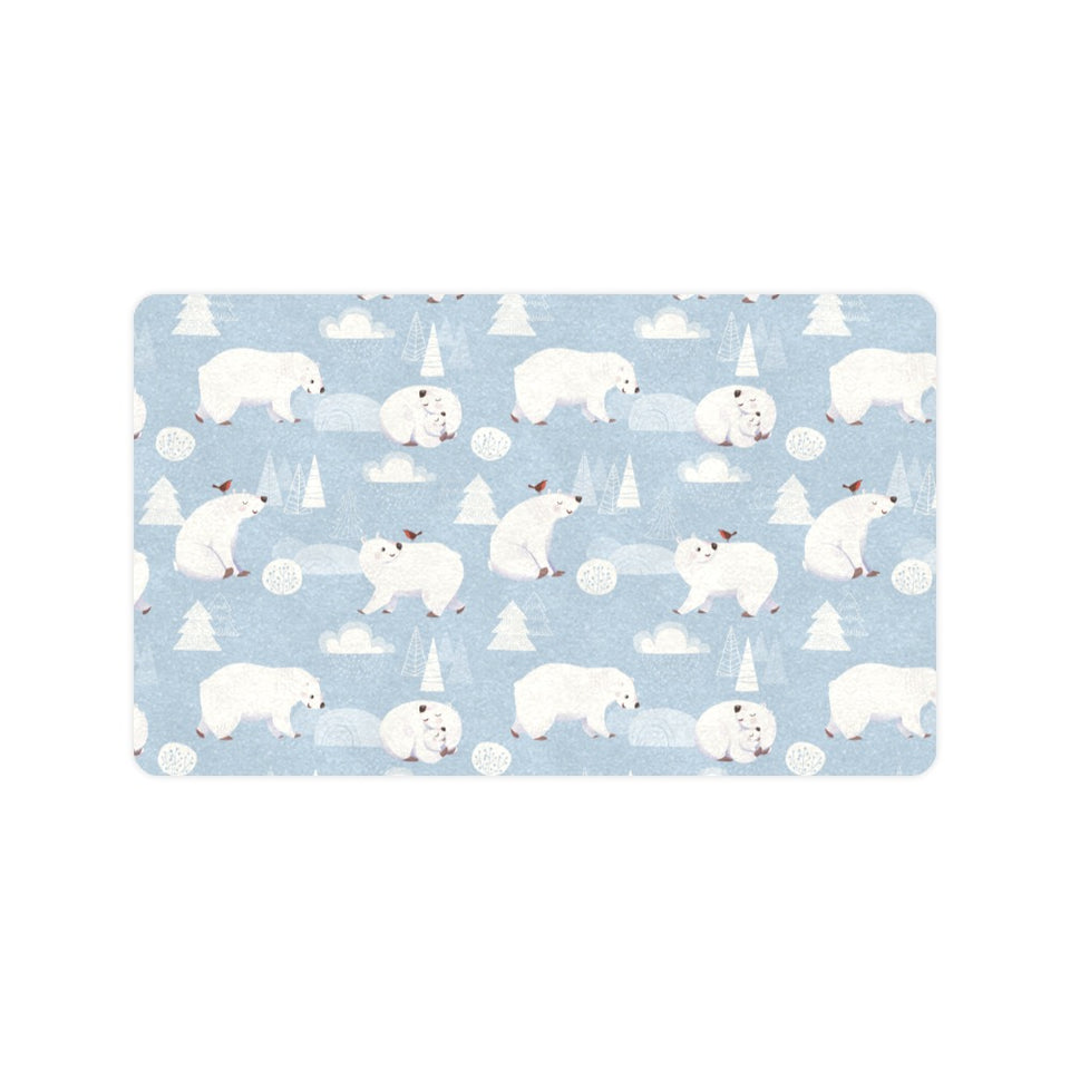 Cute polar bears Christmas decoration pattern Doormat