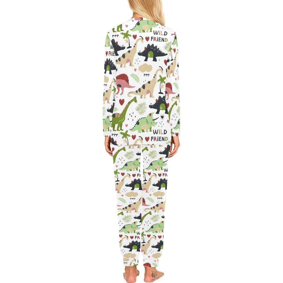 Cute dinosaurs pattern Women's All Over Print Pajama Set