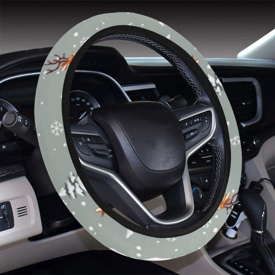 Beautiful deers Winter Christmas Car Steering Wheel Cover