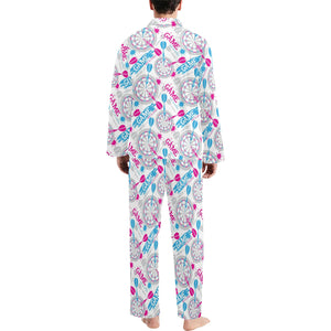 Darts Pattern Print Design 01 Men's Long Pajama Set